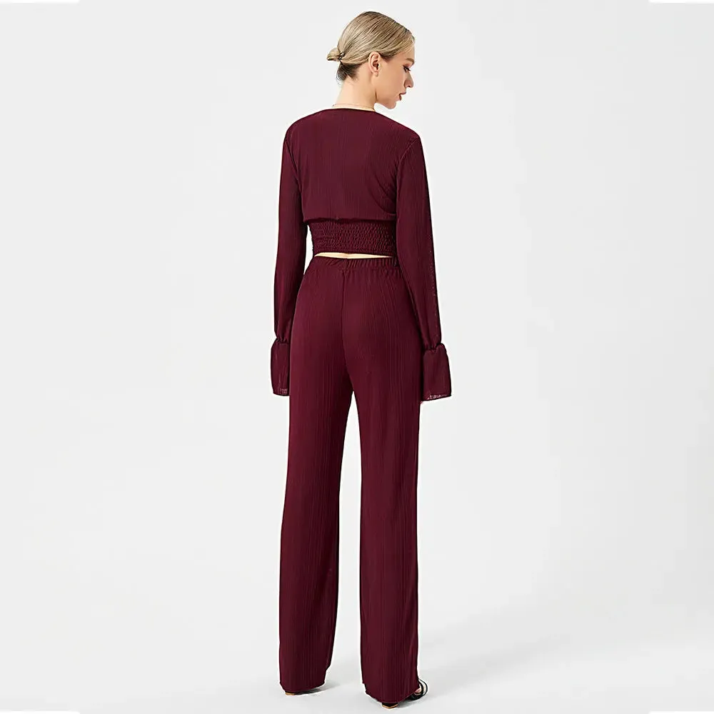 Two Piece Long Sleeve Pants Set - Stylish Casual Outfit