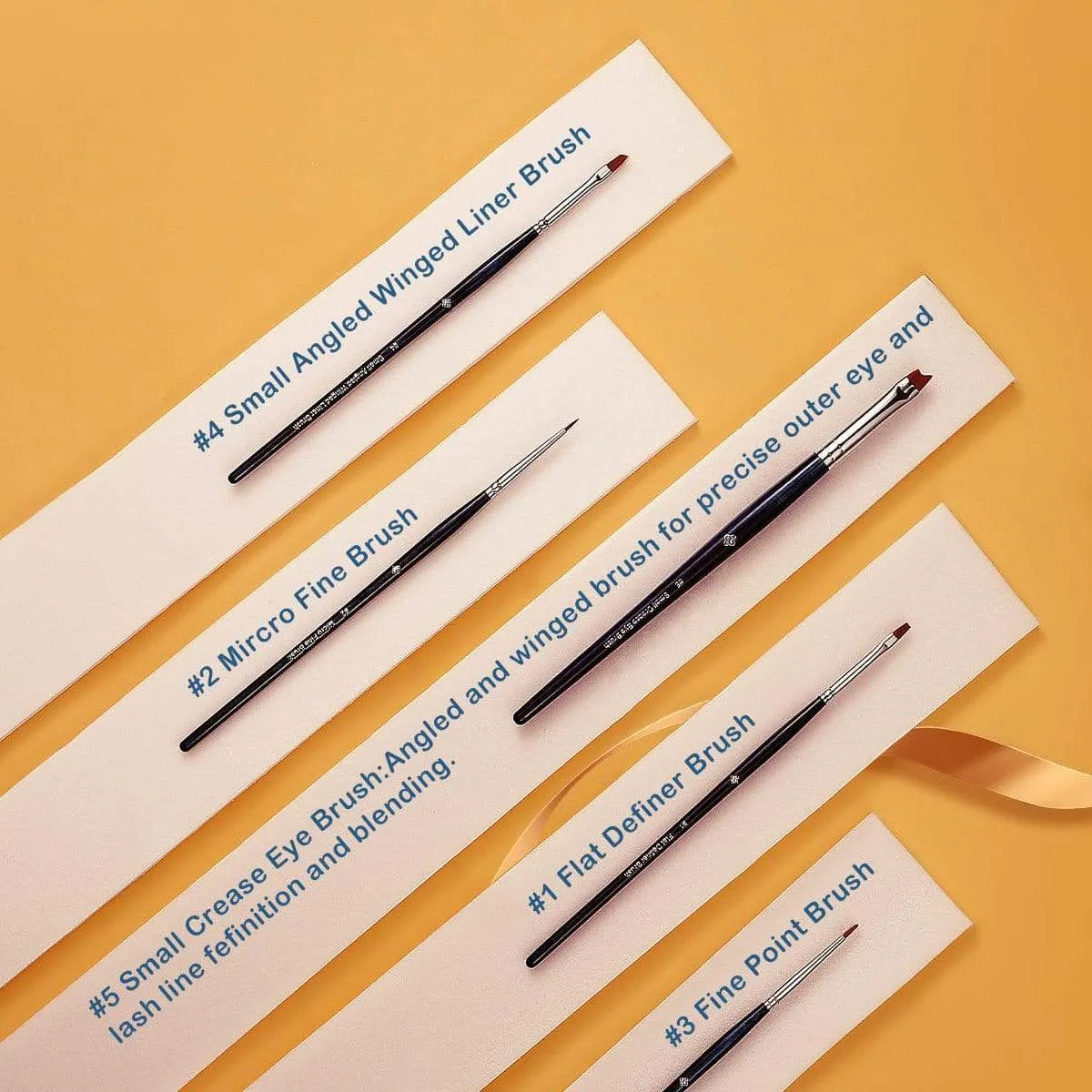 Ultra Fine Series - 5pcs All in One Pro Detail Eyeliner Brush Kit