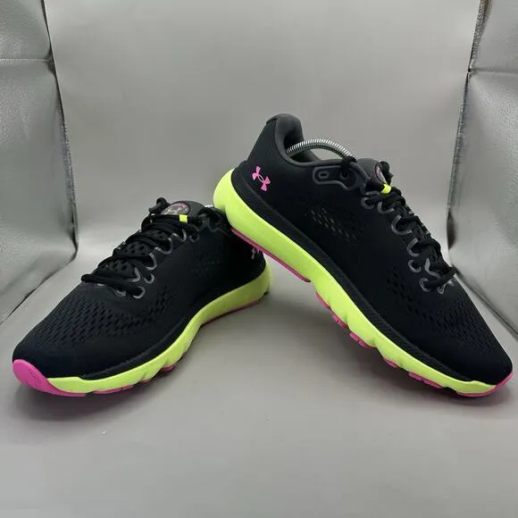 Under Armour HOVR Infinite 4 Running Shoes Black Green Pink 3024897-006 Men’s 11