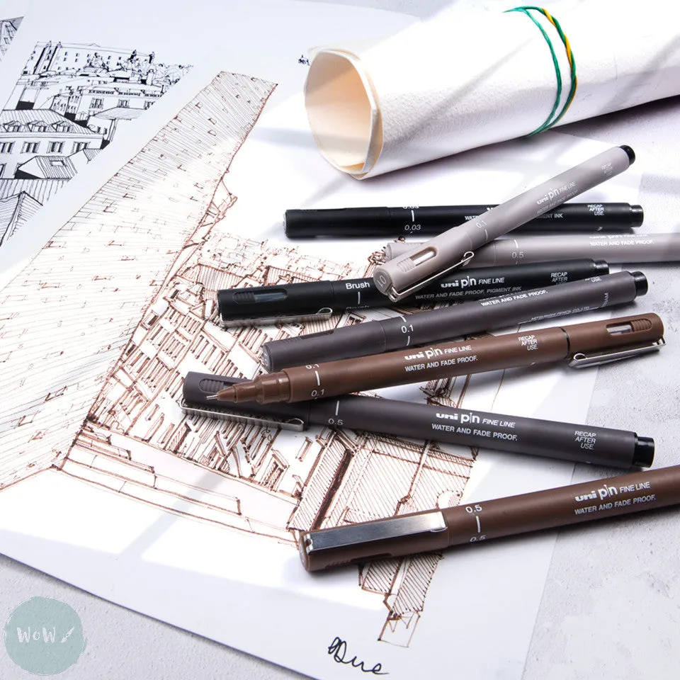 Uniball - Uni PIN - Fine line Pigment Pen - LIGHT GREY – BRUSH