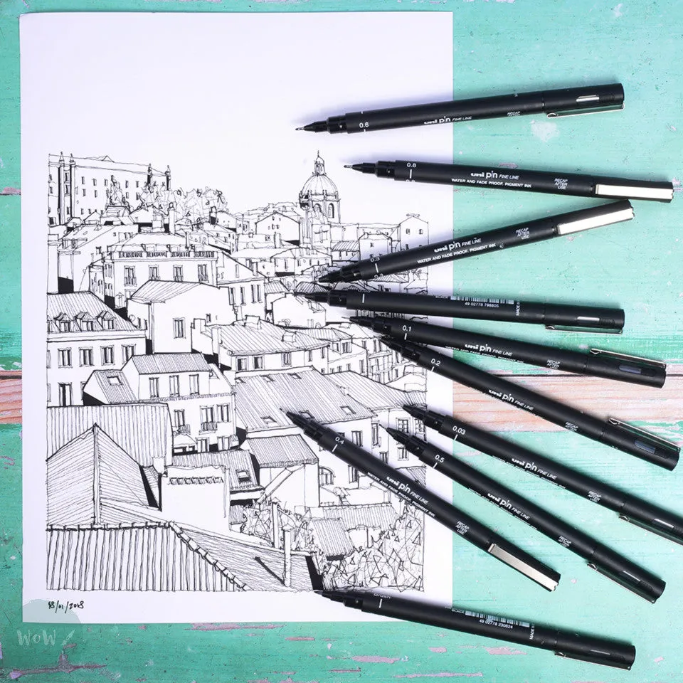 Uniball - Uni PIN - Fine line Pigment Pen - LIGHT GREY – BRUSH
