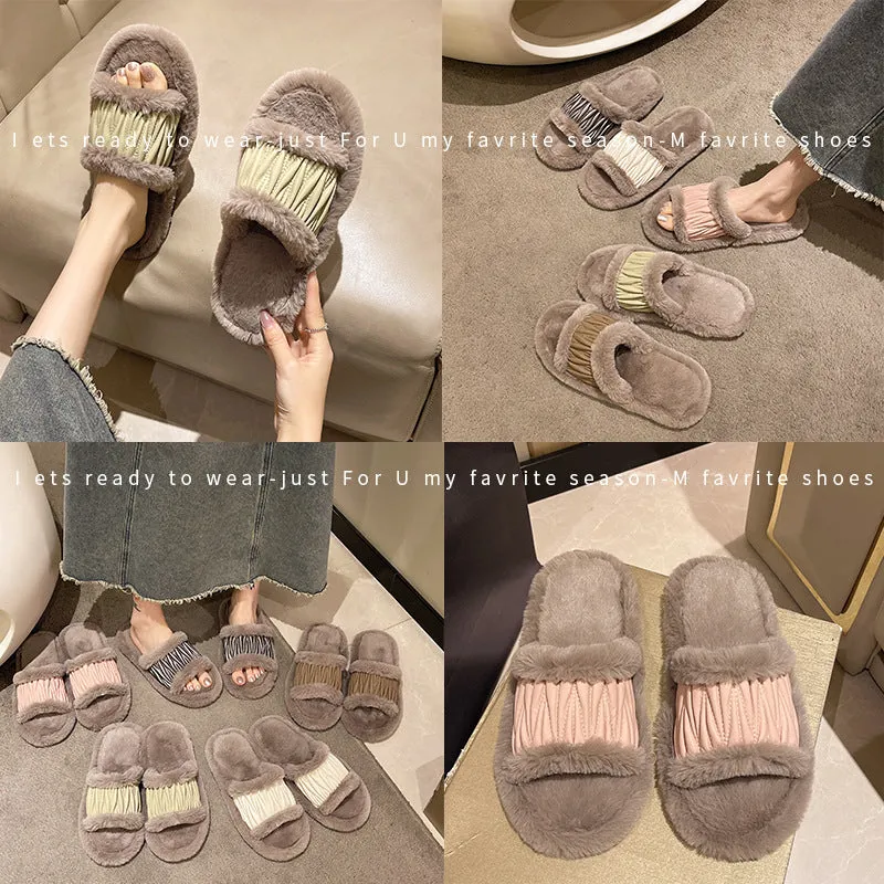 Victoria – Open Plush Cotton Women's Slippers