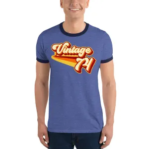 Vintage 1974 Warm Retro Lines Ringer T-Shirt