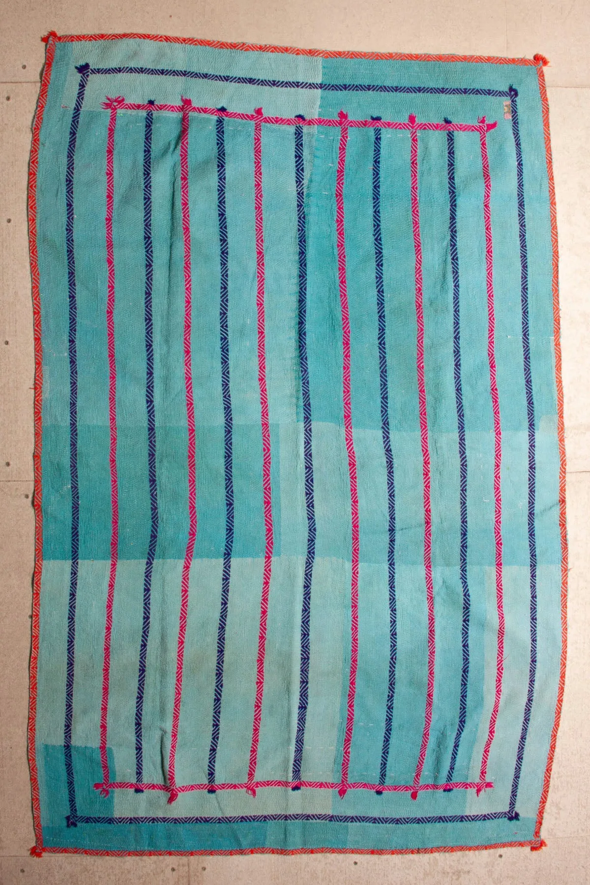 Vintage Dowry Kantha Blanket, #52 - 75"x46"