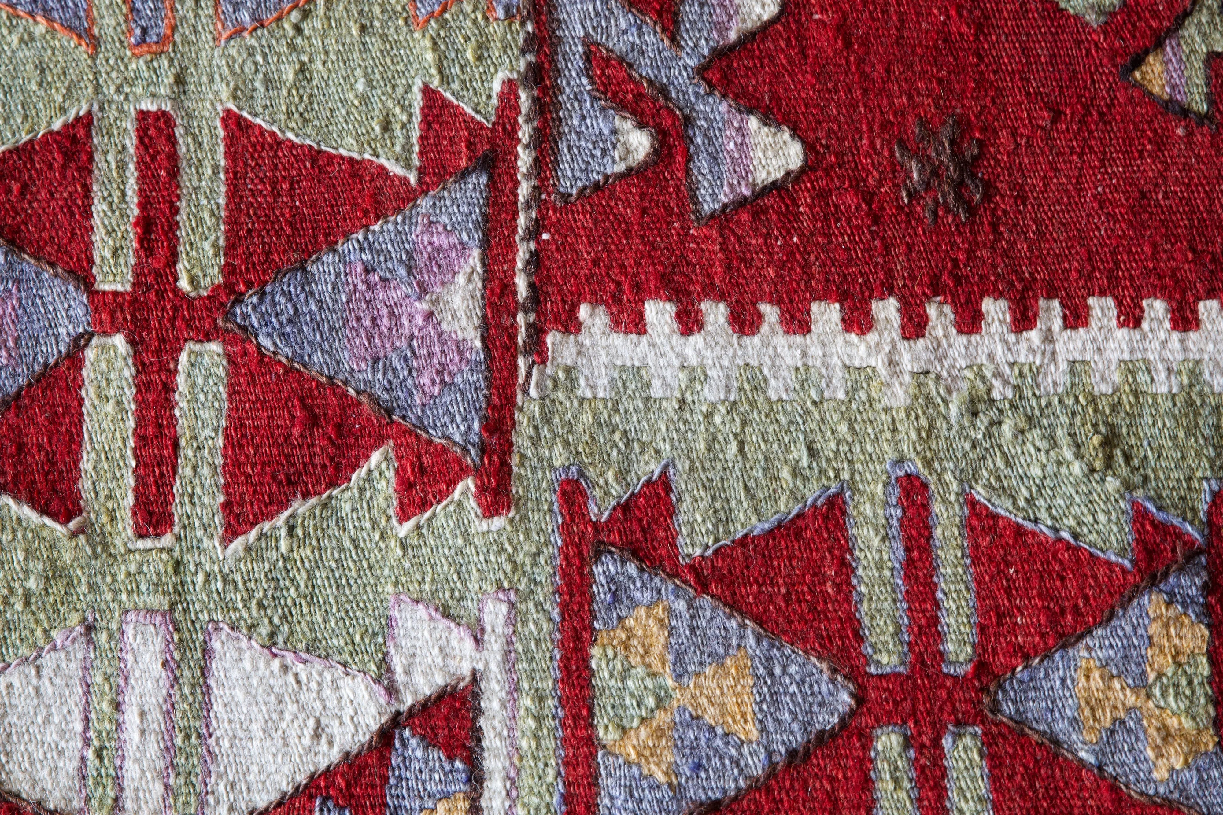 Vintage Turkish Denizli Kilim Rug 3'5"x5'