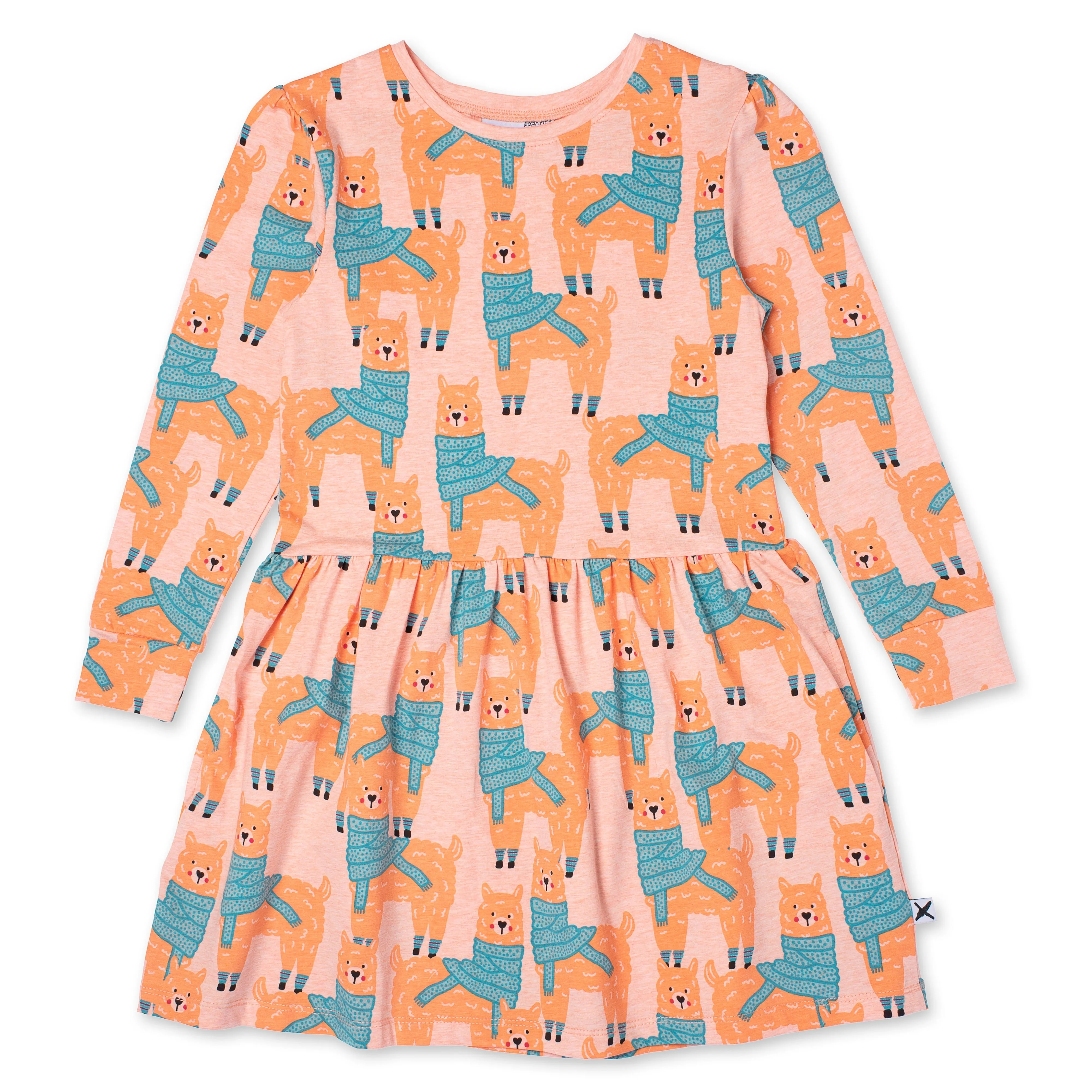 Warm Llamas Dress - Apricot Marle