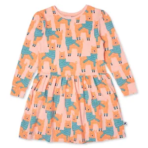 Warm Llamas Dress - Apricot Marle