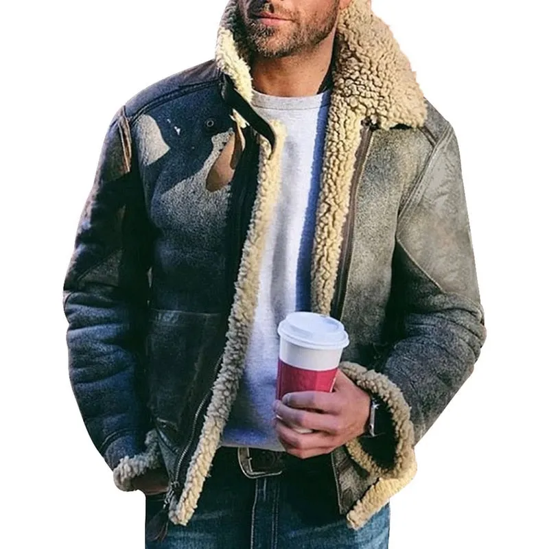 West Louis™ Outwear Warm Bomber Fur Jacket