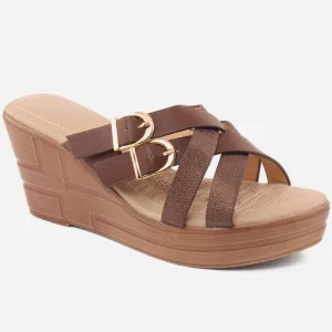 Women "CARLA" Wedge High Heel Slippers