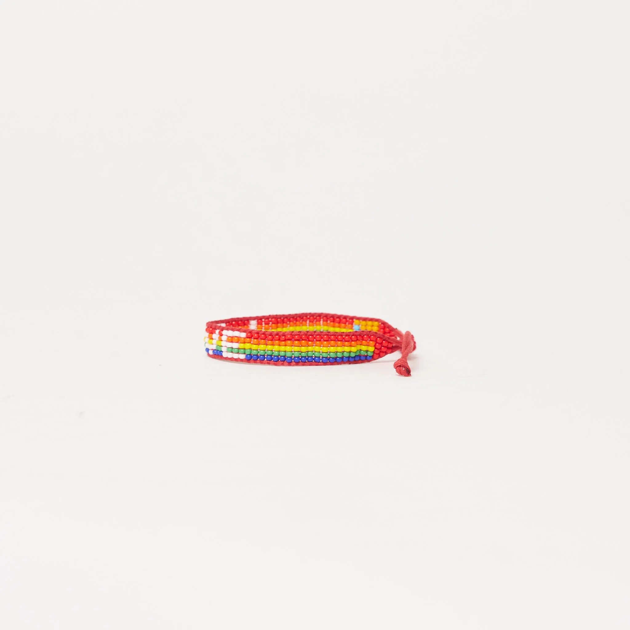Woven LOVE Bracelet - Rainbow/White