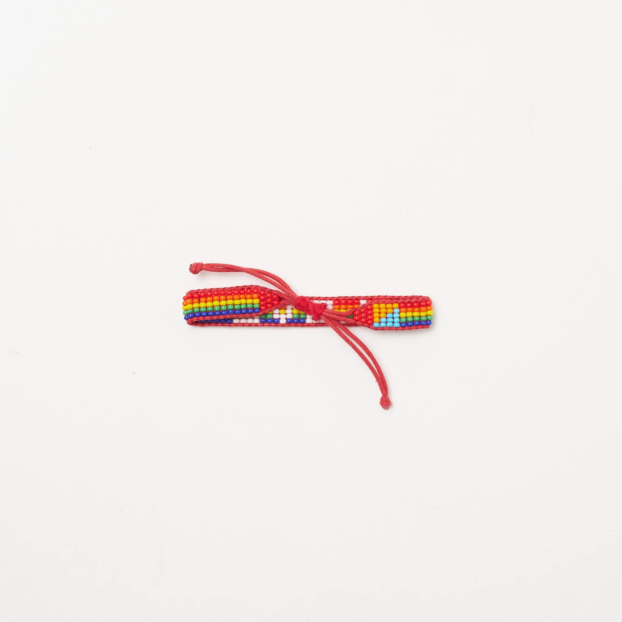 Woven LOVE Bracelet - Rainbow/White