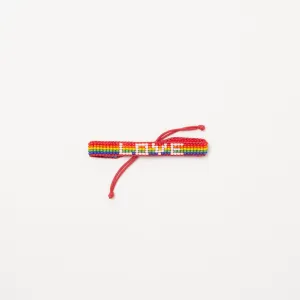 Woven LOVE Bracelet - Rainbow/White