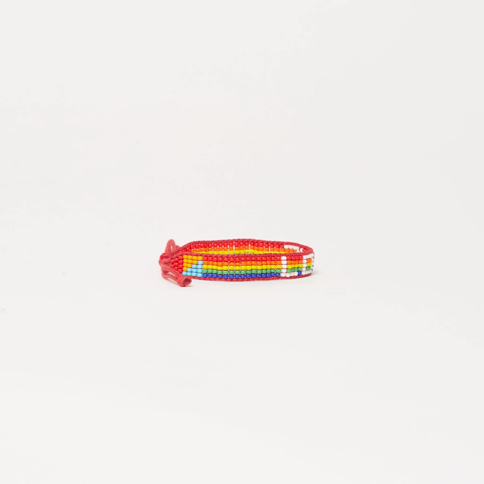 Woven LOVE Bracelet - Rainbow/White