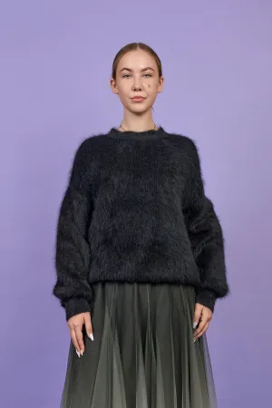 YANA Luxury Angora Crewneck Pullover Sweater