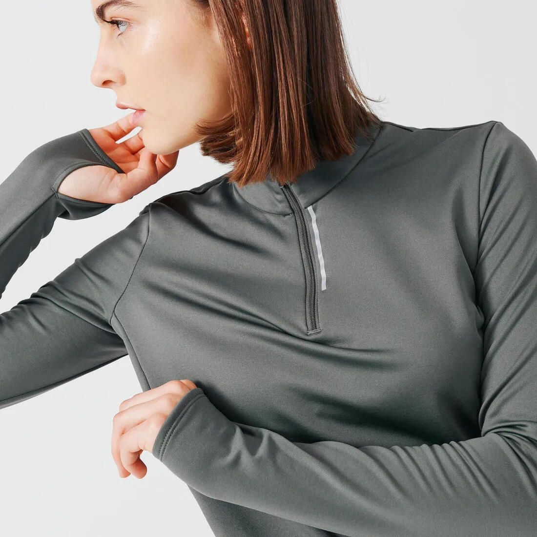Zip Warm women's long-sleeved running T-shirt