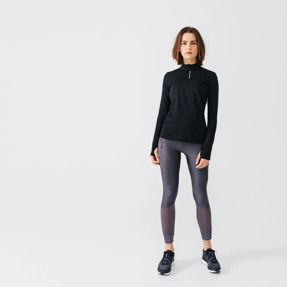 Zip Warm women's long-sleeved running T-shirt